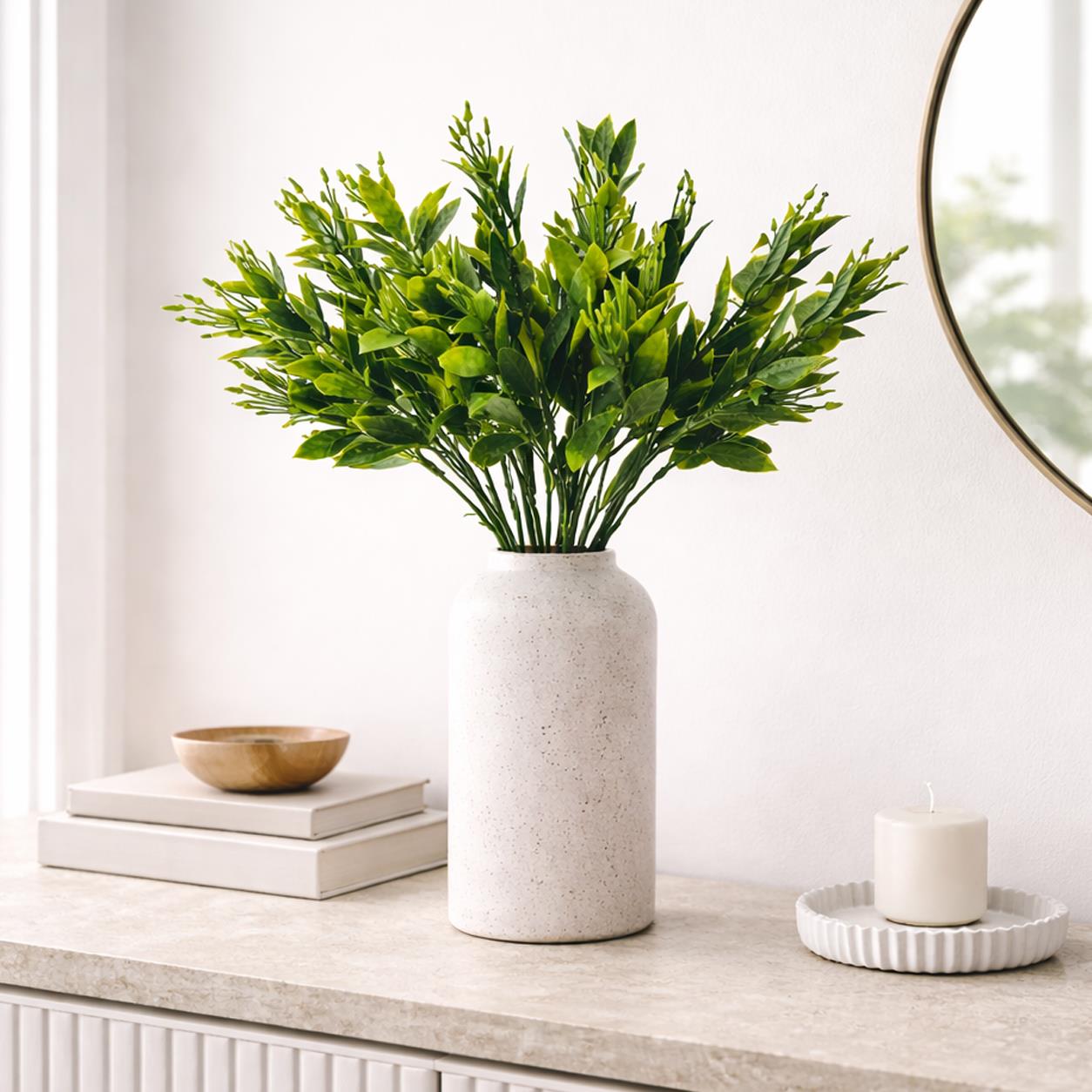 32cm Artificial Green Foliage Spray Stem Faux Leafy Greenery – image 2
