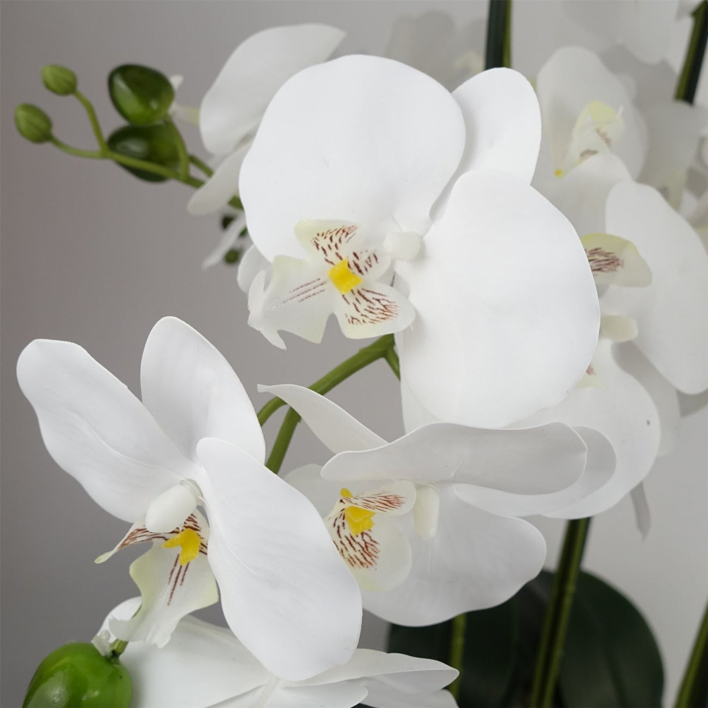 Artificial 60cm Orchid White Black Ceramic Planter – image 2