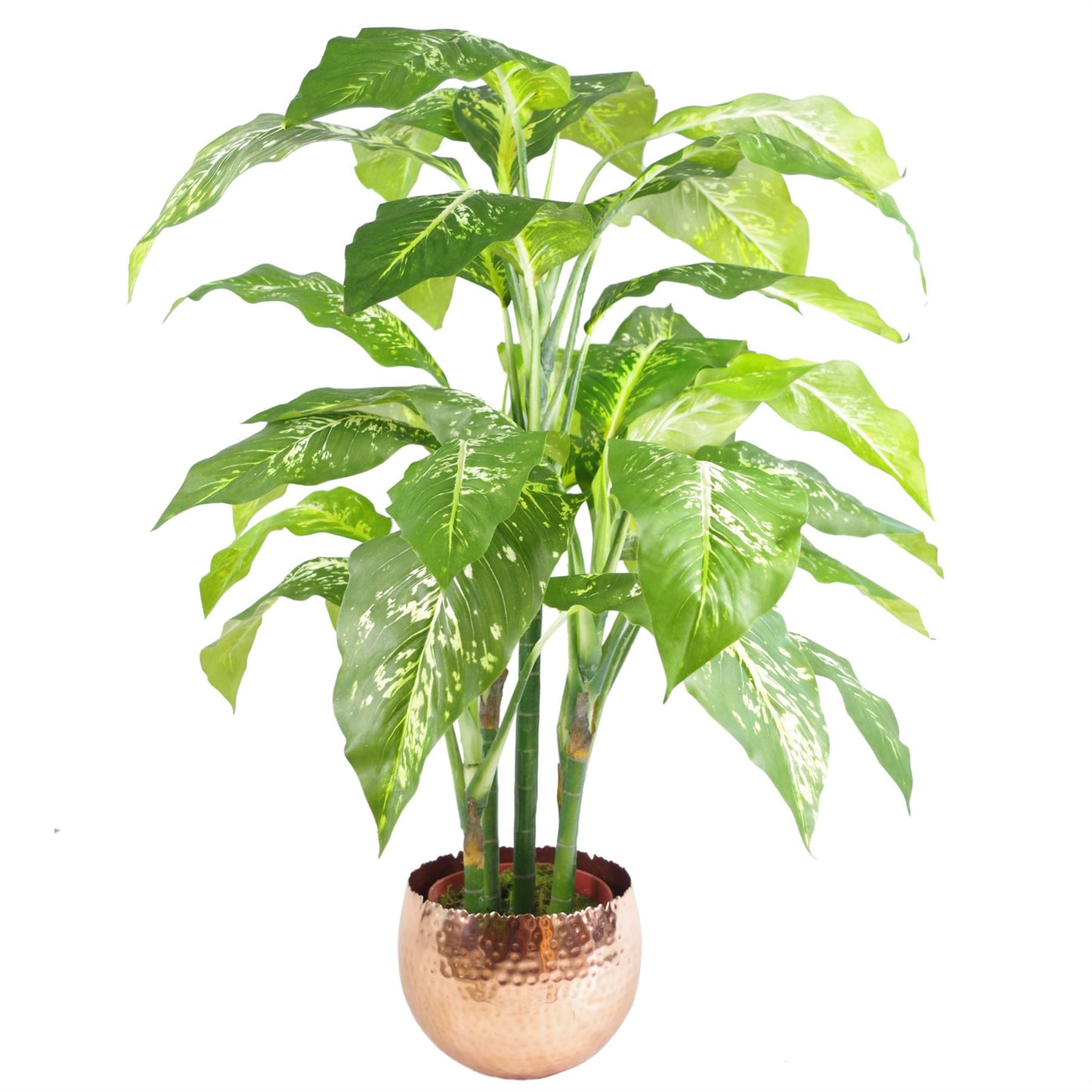 17cm Leaf Large Planter 22 x Hammered Copper Plated Curvy Edge – image 2