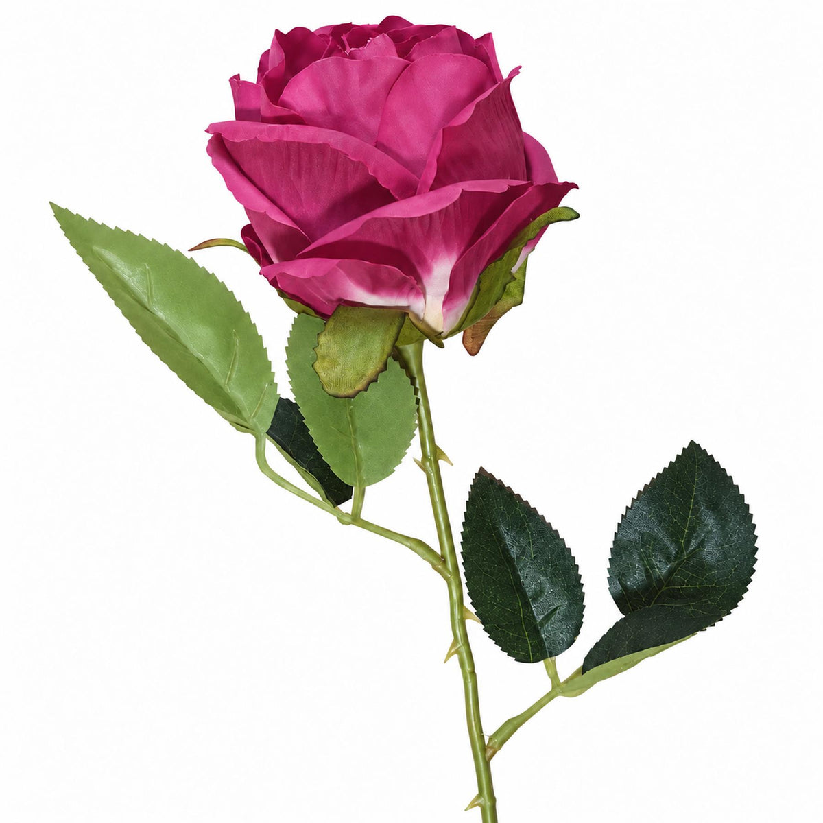 55cm Artificial Burgundy Rose Stem – image 3