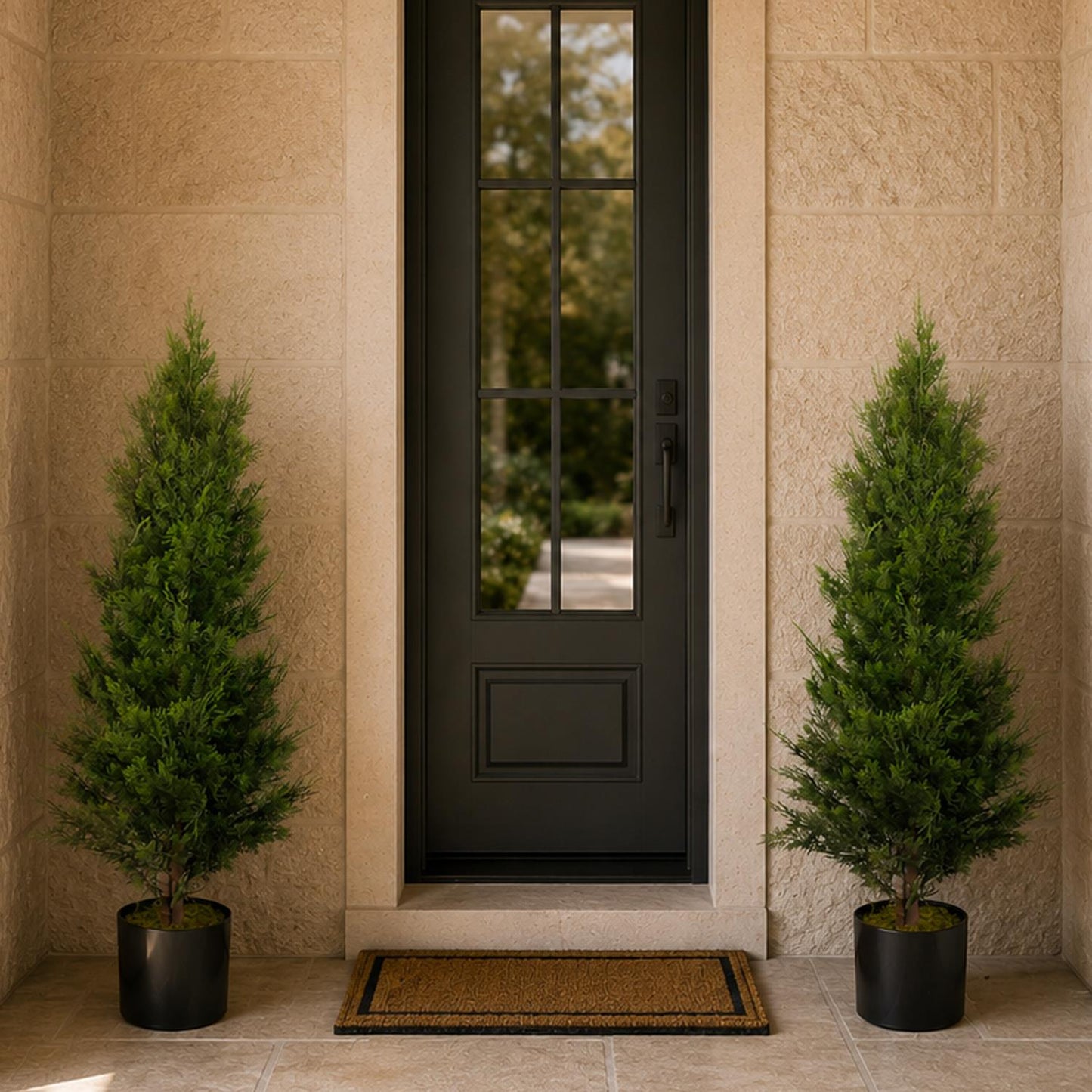 120cm Pair of Artificial Cypress Topiary – image 2