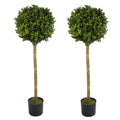 120cm Pair of 4ft Artificial Boxwood Buxus Ball Topiary Tree