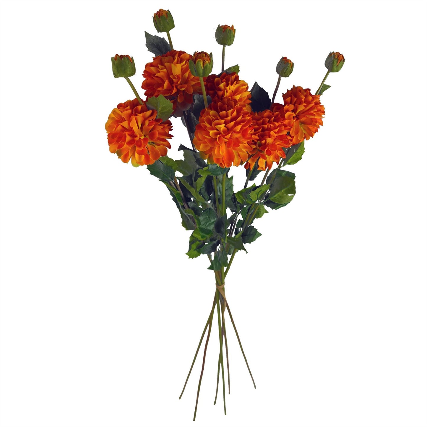 75cm Artificial Dahlia PomPom Flowers Orange – image 5