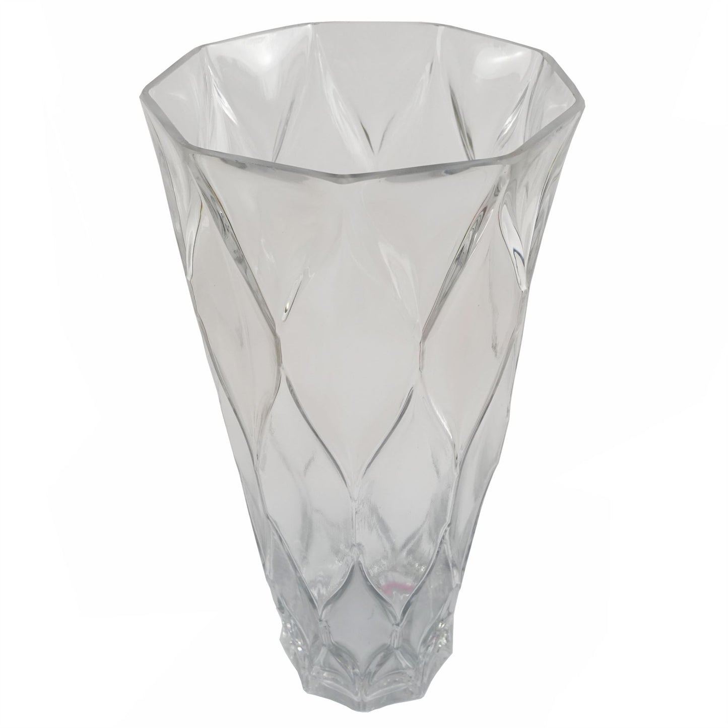 35cm Clear Chunky Ridged Glass Vase – image 3