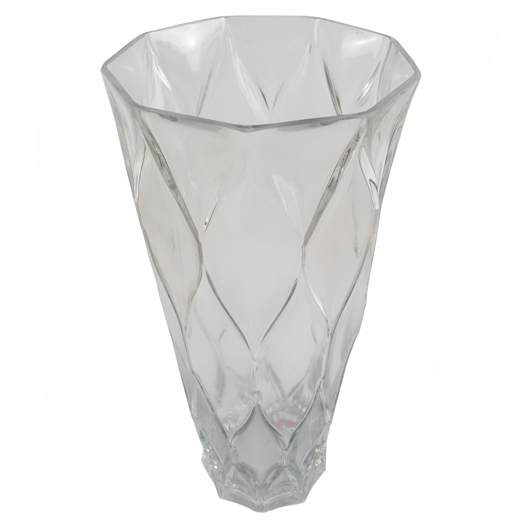 35cm Clear Chunky Ridged Glass Vase – image 3
