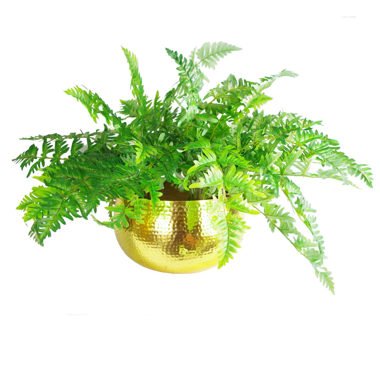 Leaf Metal Bowl Planter 32 x 20cm Hammered Gold Colour Straight Edge – image 5
