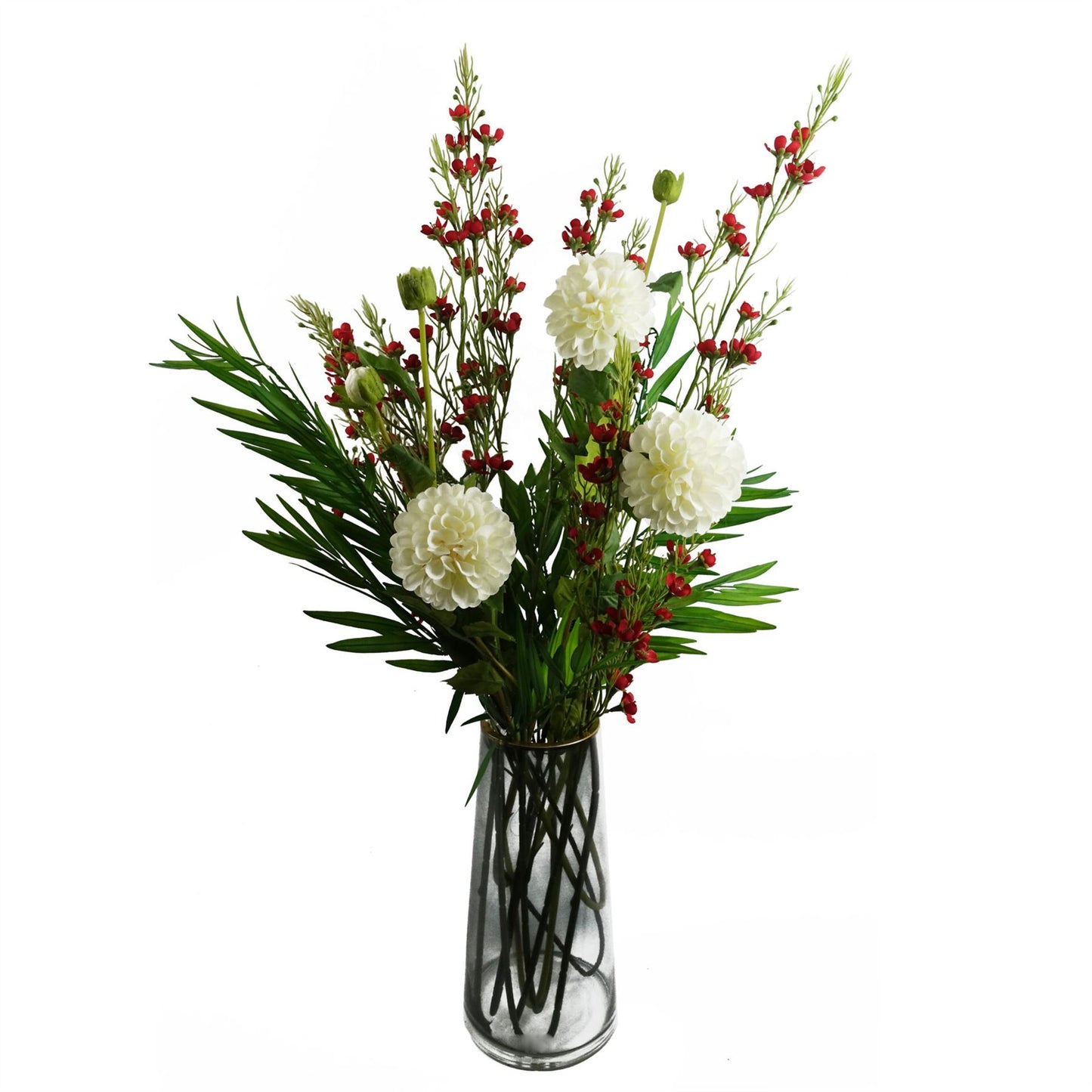 100cm Artificial Foliage with Small Flowers Red – image 5