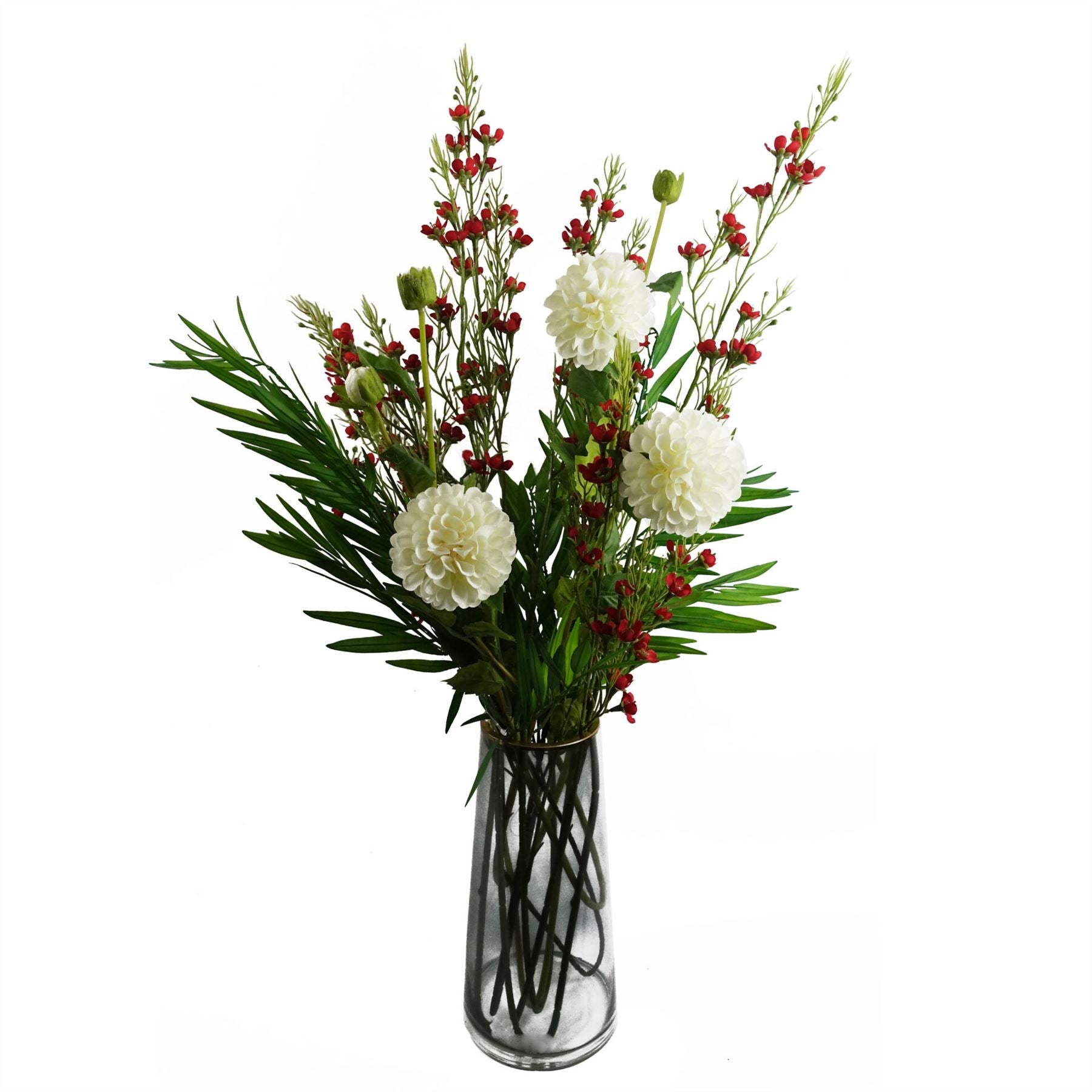 100cm Artificial Foliage with Small Flowers Red – image 5