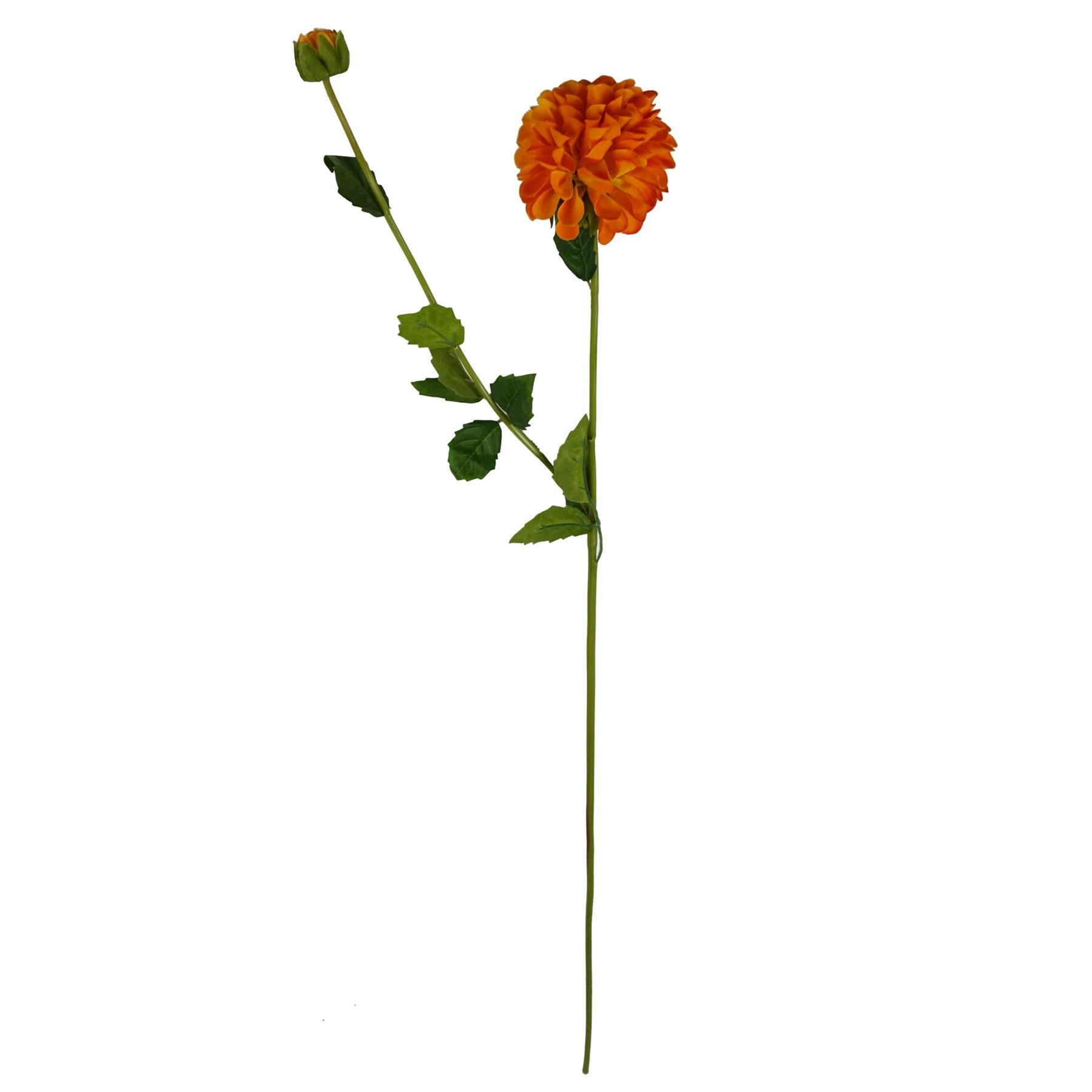 75cm Artificial Dahlia PomPom Flowers Orange – image 2