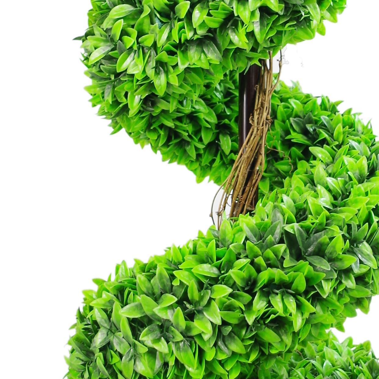 120cm Artificial Green Large Leaf Spiral with Decorative Planter – image 4