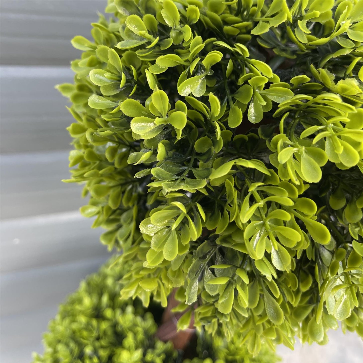 90cm Artificial Pair of Green Double Ball Topiary Trees – image 2