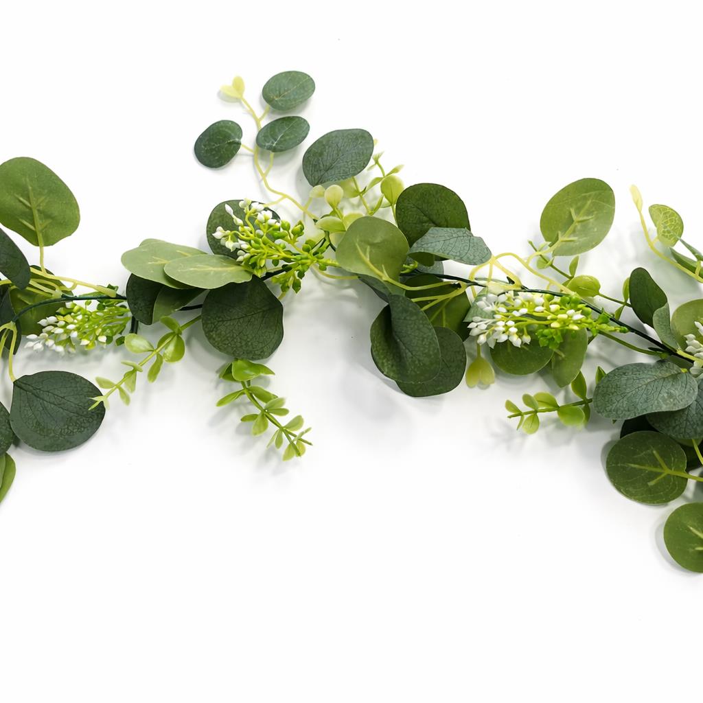 160cm Artificial Eucalyptus Garland with Mixed Foliage – image 3