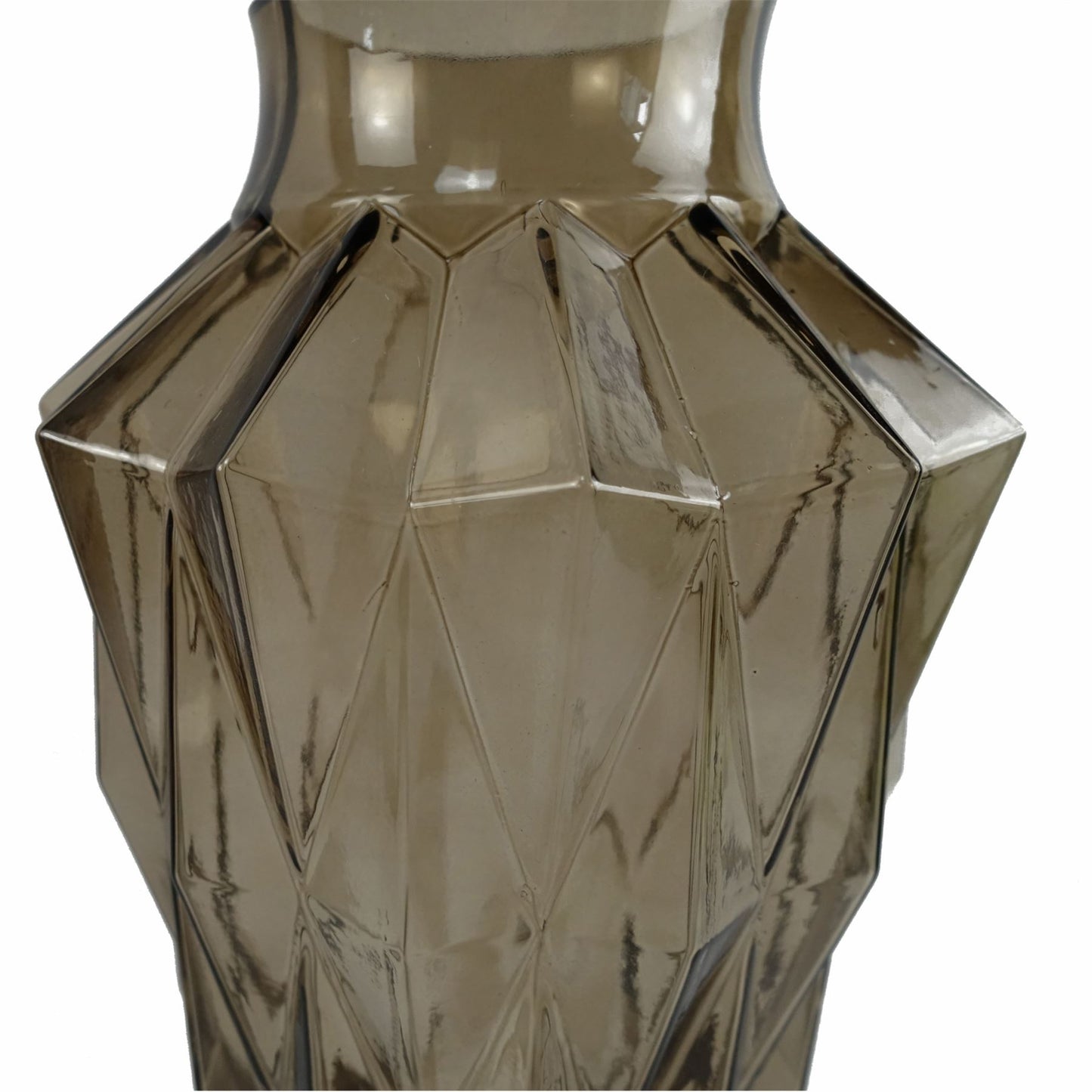 30cm Brown Geometric Glass Vase – image 3