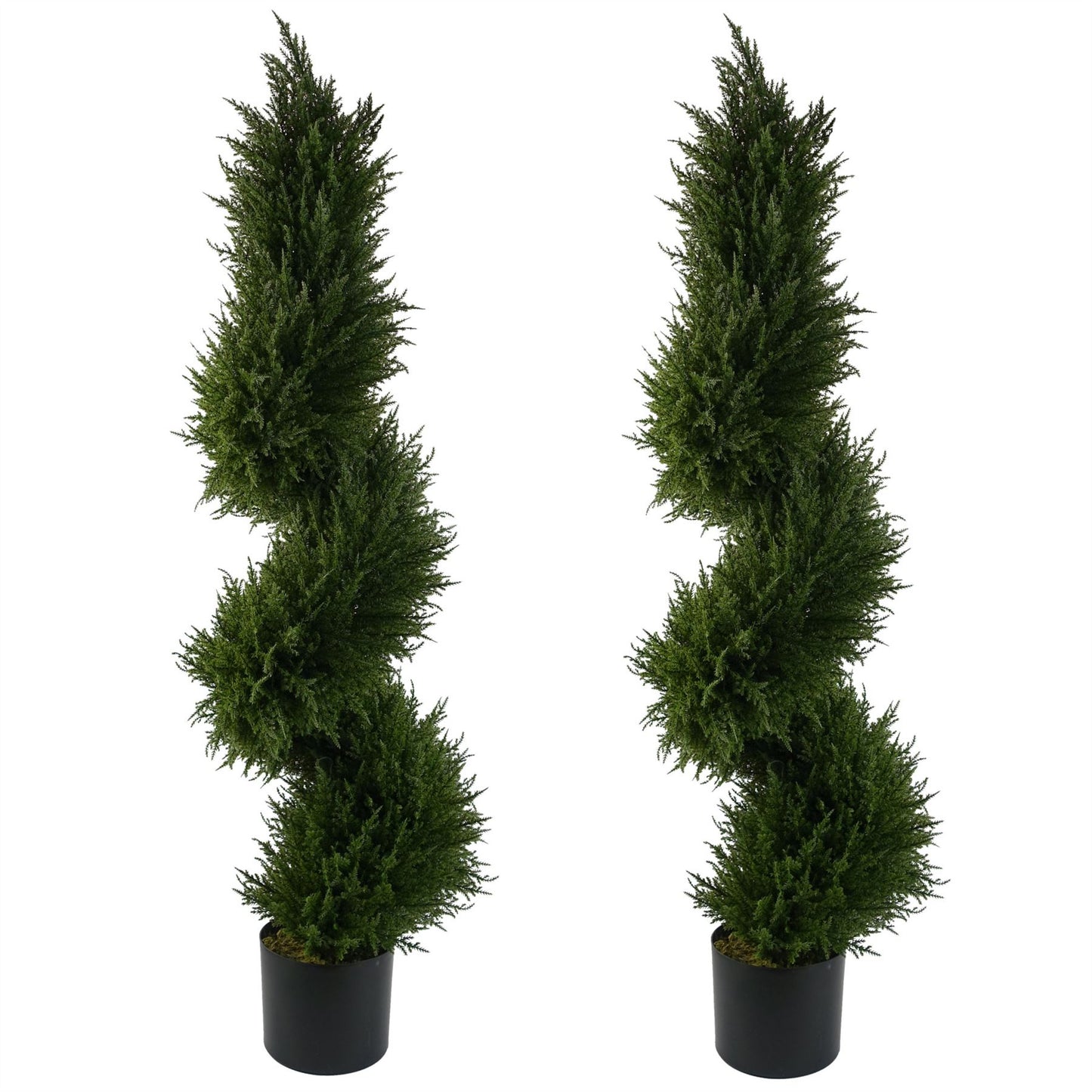 120cm Pair of Spiral Cypress Tree Artificial Topiary – image 3