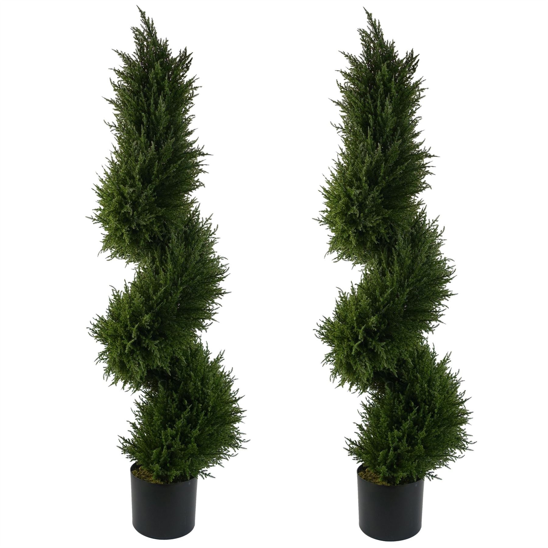 120cm Pair of Spiral Cypress Tree Artificial Topiary – image 3