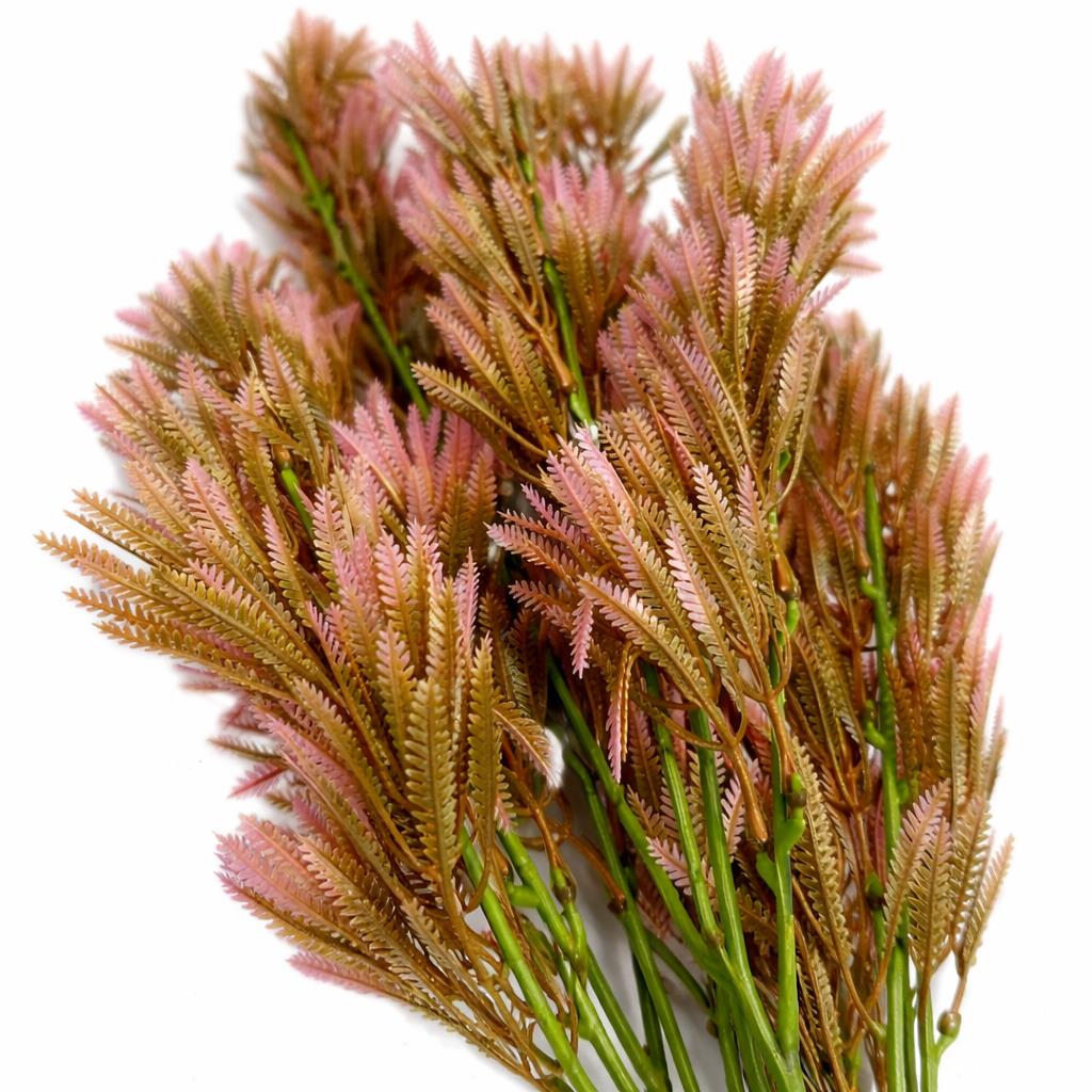 75cm Artificial Pink Heather Fern Bush Stem – image 2