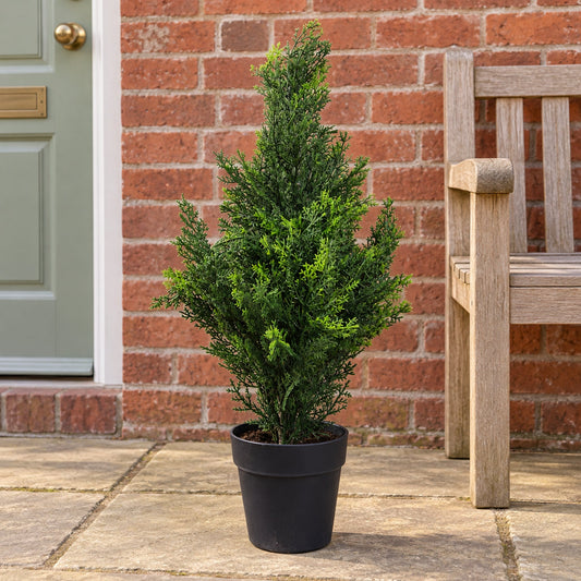 60cm Artificial Cedar Cypress Topiary UV Resistant