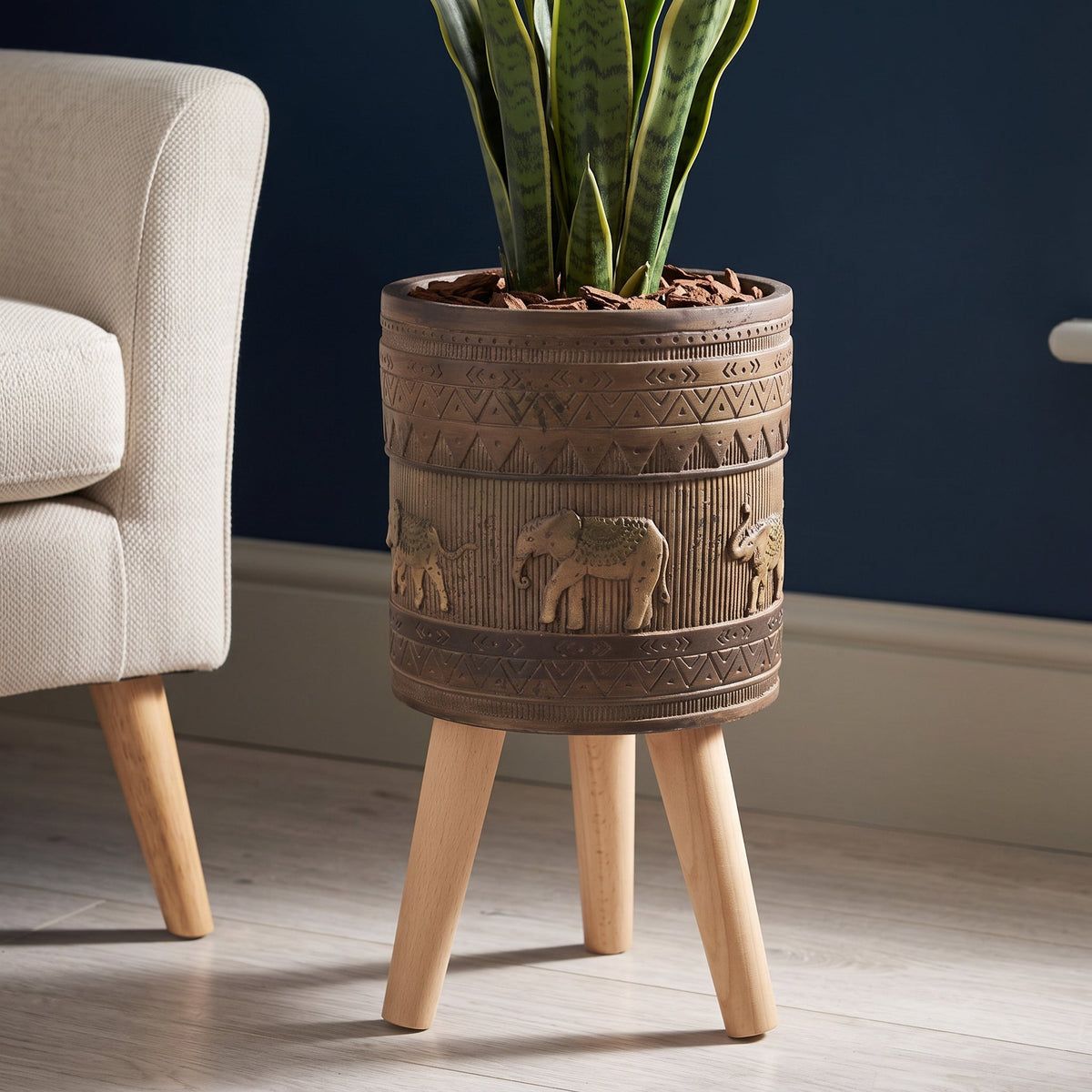 40cm x 21.5cm Zandi Elephant Composite Large Planter