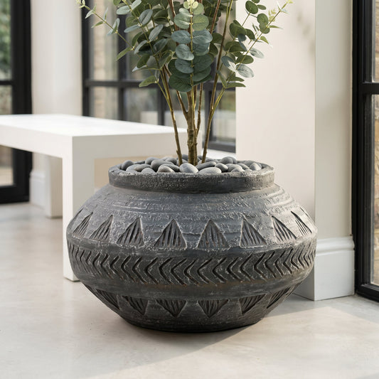 x 40cm Large Grey Gliese Triangle Planter 21cm