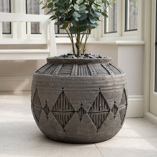 x 36cm Large Grey Gliese Diamond Planter 26cm