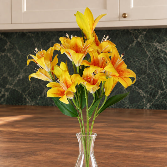 Artificial 60cm Lily Stem Yellow