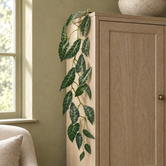 110cm Artificial Hanging Trailing Dark Green Leaf Plant