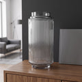 31cm Clear Ridged Glass Vase