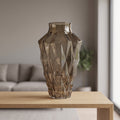30cm Brown Geometric Glass Vase