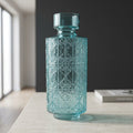 40cm Tall Turquoise Glass Vase