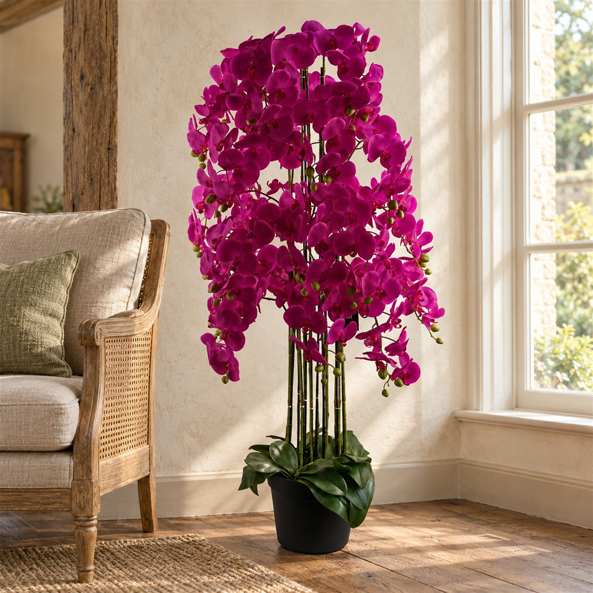 150cm Giant Purple Orchid Plant Artificial 189 flowers REAL TOUCH