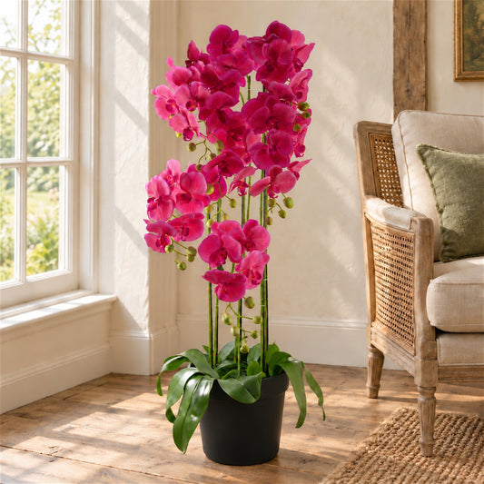 Artificial 110cm Pink Orchid Plant Artifcial 41 REAL TOUCH flowers