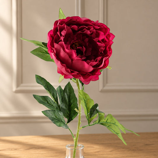 80cm Artificial Dark Pink Peony Stem