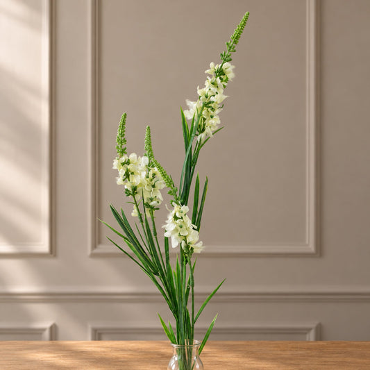 80cm Artificial White Larkspur Artifical Stem