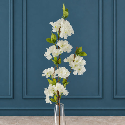 100cm White Artificial Blossom Stem