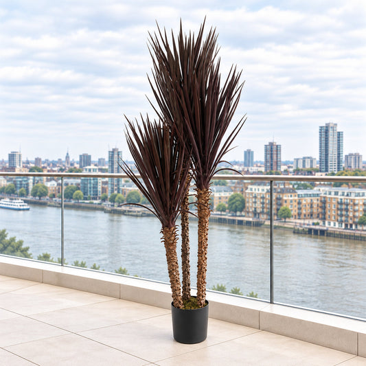 155cm UV Resistant Artificial Triple Yukka Tree Plant Tree Triple Dark