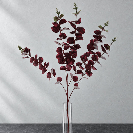 100cm Artificial Eucalyptus Foliage Burgundy