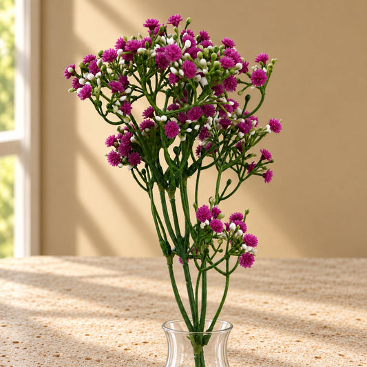 55cm Artificial Gypsophila Pink Stem