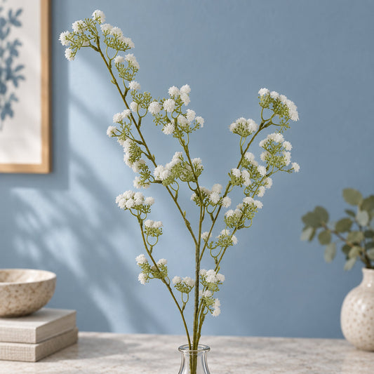 85cm Artificial Gypsophila White Stem