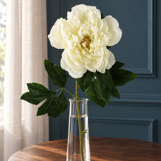 80cm Artificial Cream Peony Stem