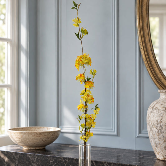 100cm Artificial Yellow Blossom Spray Stem