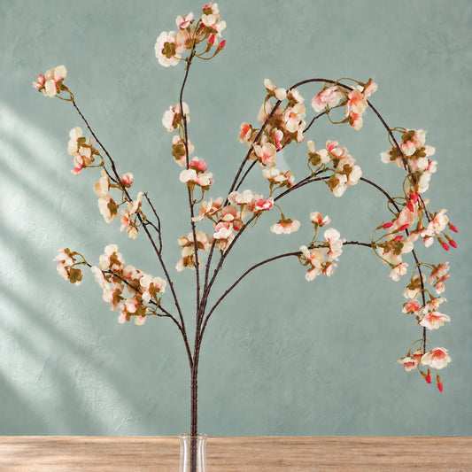 110cm Natural Pink Trailing Cherry Blossom Stem Artificial