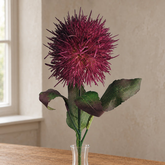 70cm Globe Thistle Purple Ball Artificial Flower Stem