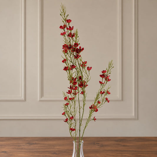 100cm Artificial Foliage with Small Flowers Red