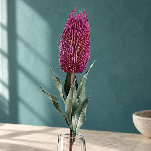 75cm Banksia Menziesii Pink Flower Stem Artificial