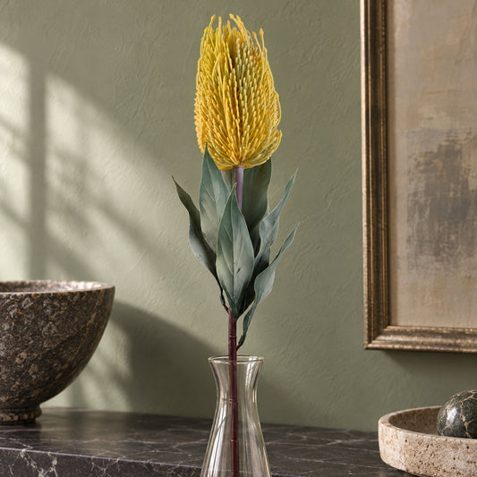 75cm Banksia Menziesii Yellow Flower Stem Artificial