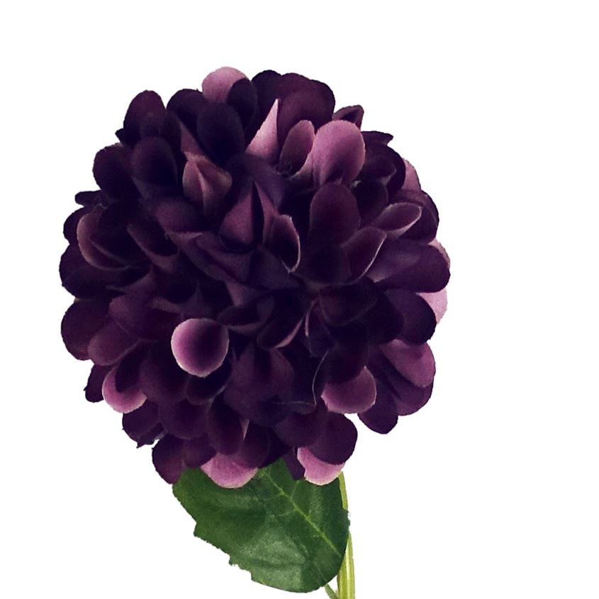 75cm Artificial Dahlia PomPom Flowers Purple – image 3