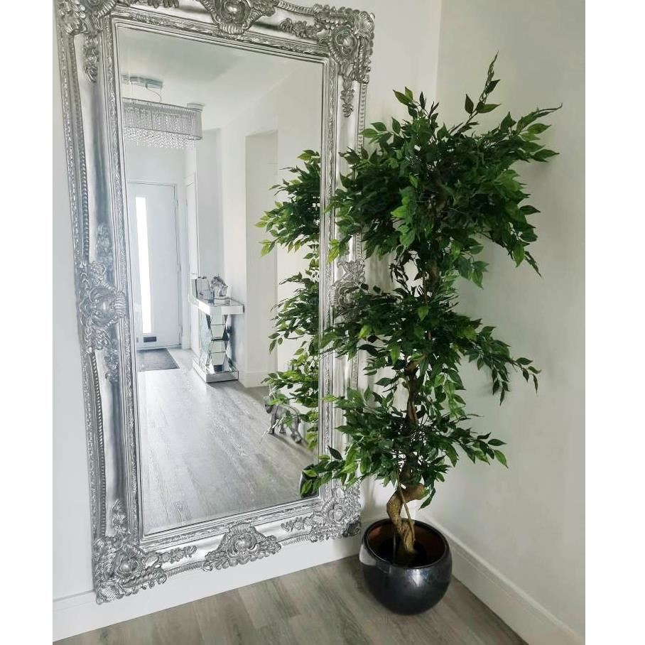 180cm Artificial Ficus Tree Triple Ball Topiary Silver Planter – image 5