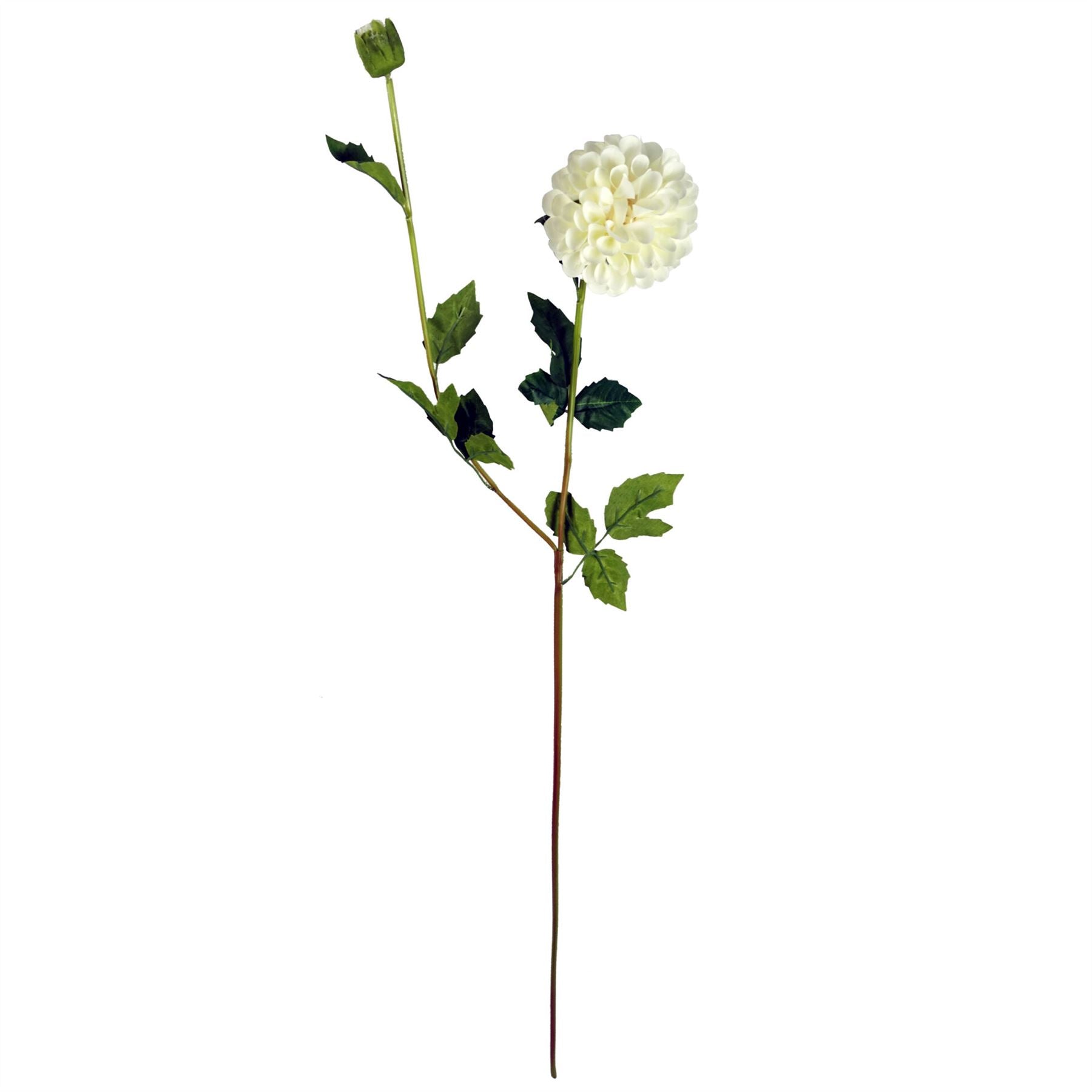 75cm Artificial Dahlia PomPom Flowers Cream – image 2