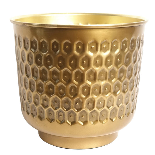20cm Gold Honeycomb Planter – image 2
