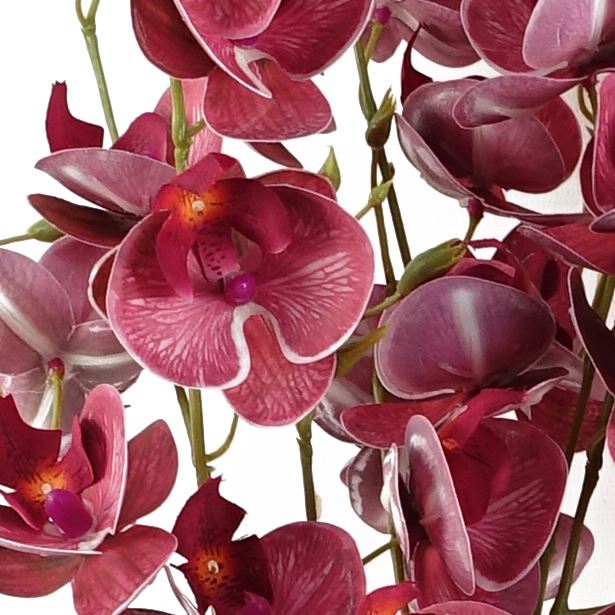 80cm Dark Pink Artificial Mini Orchid Stem – image 3